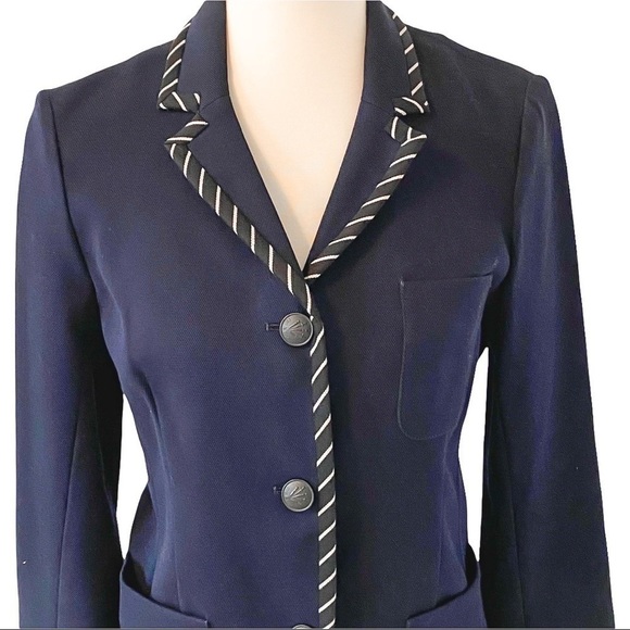 NWT rag & bone Navy Blue Redgrave Whipstitch Cotton Blazer Size 6 - Picture 5 of 15